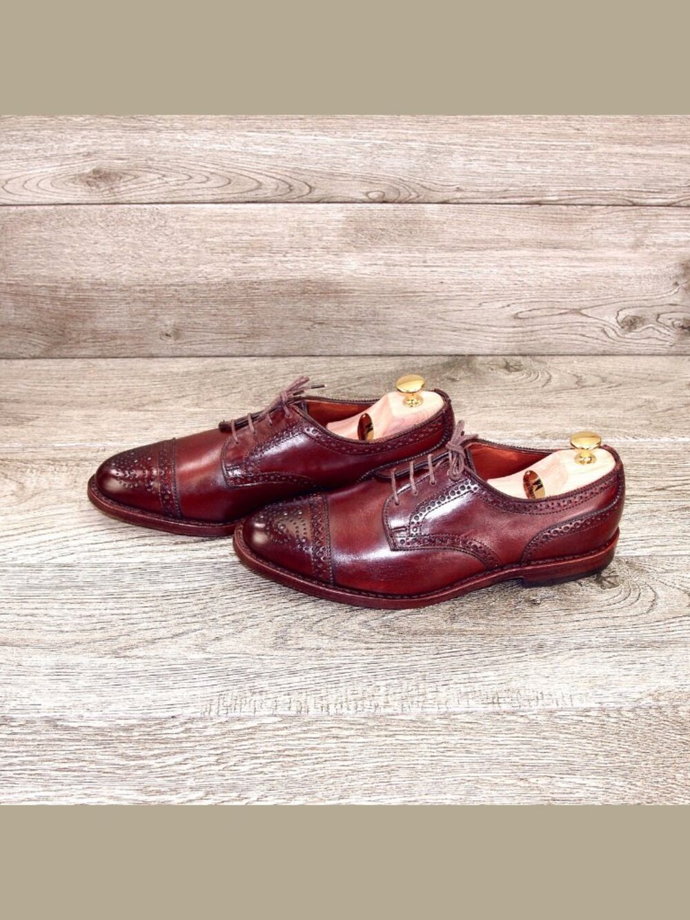 * NIB * $375 Allen Edmonds 6TH AVENUE Derby 7.5 D Dark Chili * add $15 new Trees - Picture 7 of 13